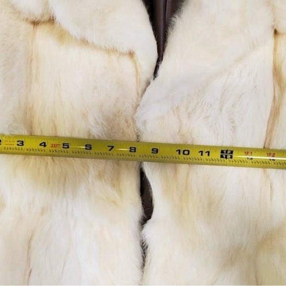 Chill Chasers Vtg Blonde genuine Rabbit Fur Coat Jacket US Size 33 Full Length - Picture 9 of 9